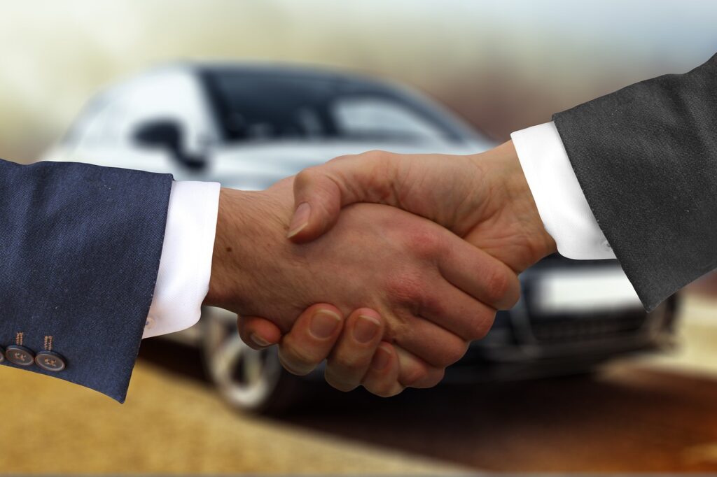 handshake, autokaufmann, auto
